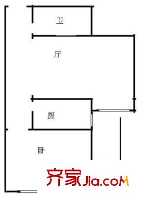 菜园北里 1室 户型图