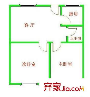 甘雨胡同户型图户型图 2室1厅1卫1厨