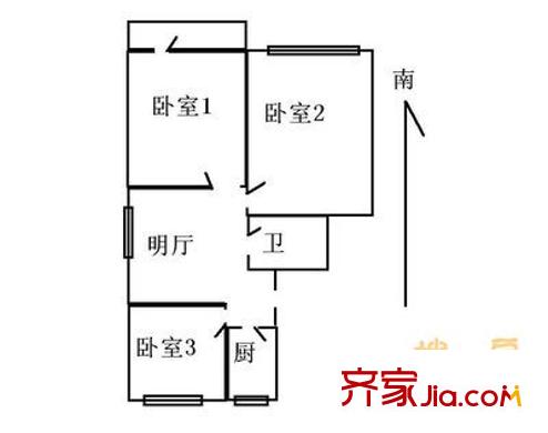 长椿苑 3室 户型图