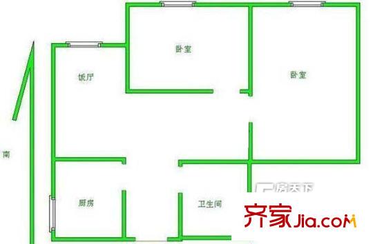 长椿苑户型图户型图 2室1厅1卫1厨