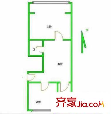电建南院户型图户型图 2室1厅1卫1厨