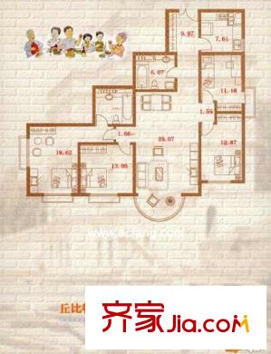 圣馨大地家园户型图户型图 4室2厅2卫1厨