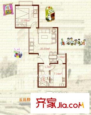 圣馨大地家园户型图户型图 1室2厅1卫1厨
