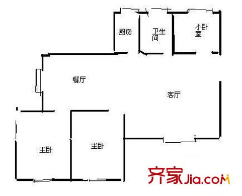育新嘉园 2室 户型图