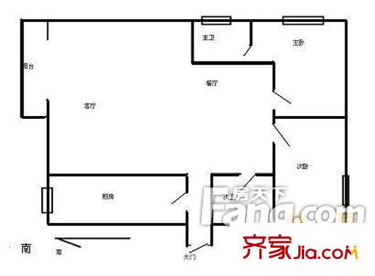 马甸经典家园户型图户型图 2室1厅2卫1厨