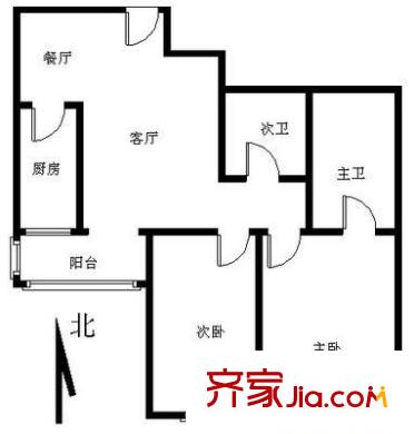 马甸经典家园 2室 户型图