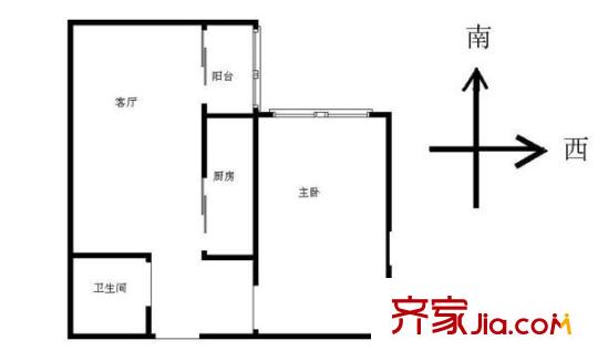 马甸经典家园 1室 户型图