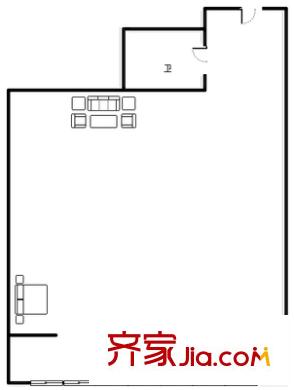 彩虹园小区 1室 户型图