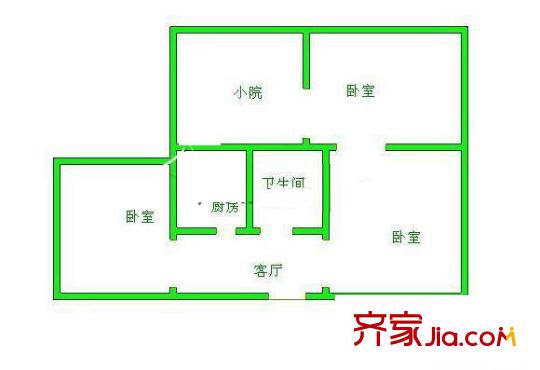 芍药居5号院户型图户型图 3室1厅1卫1厨