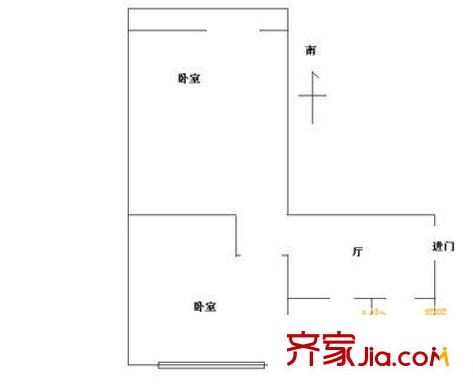红庙西里 2室 户型图