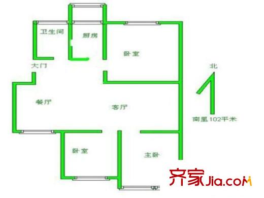 育新嘉园 3室 户型图
