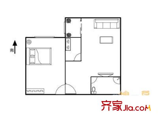 马甸经典家园 1室 户型图