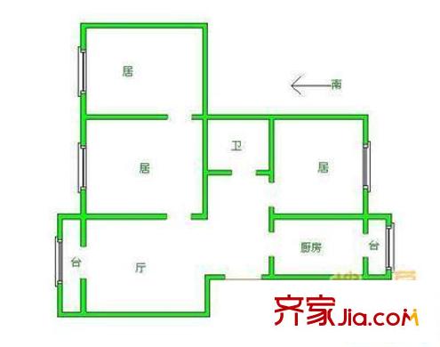 惠新北里户型图户型图 3室1厅1卫1厨