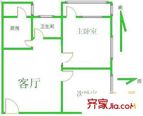 惠新北里户型图户型图 2室1厅1卫1厨
