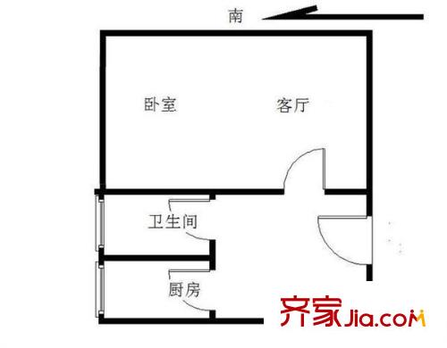 檀州家园 1室 户型图
