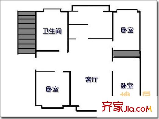 石园东苑户型图3室 户型图 3室1厅1卫1厨