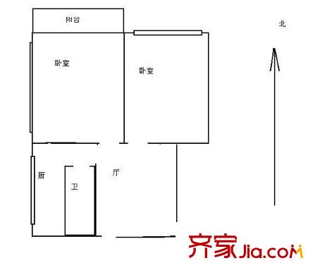 北洼路25号院 2室 户型图