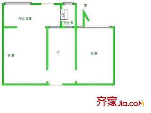 枣营西里户型图户型图 2室1厅1卫1厨