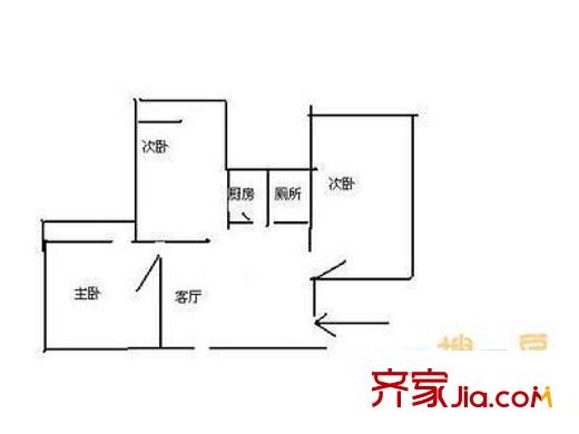安德路小区户型图户型图 3室1厅1卫1厨