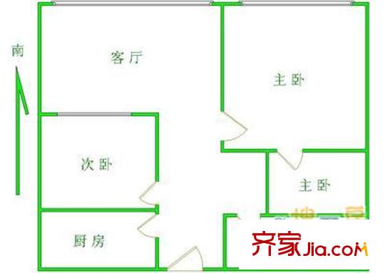 物华大厦 1室 户型图