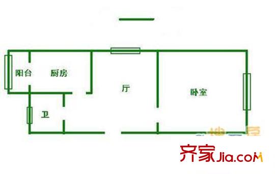 骚子营 1室 户型图