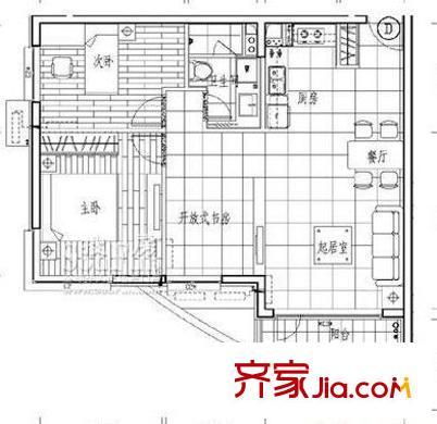 聆湖苑 2室 户型图
