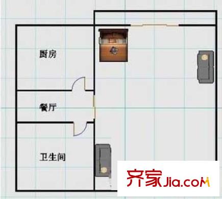 西山小镇户型图户型图 1室1厅1卫1厨