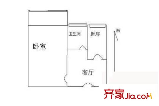 增光路21号院户型图户型图 1室1厅1卫1厨