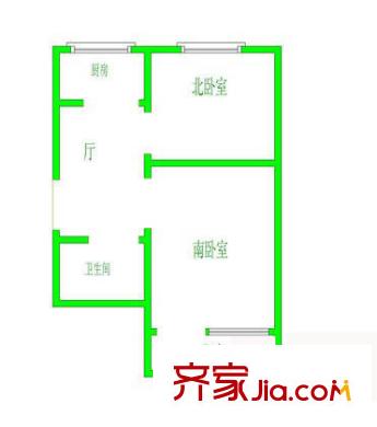 增光路21号院户型图户型图 2室1厅1卫1厨