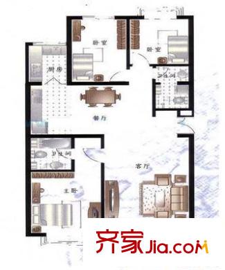 杨庄15号院户型图户型图 3室2厅2卫1厨
