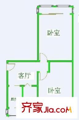 杨庄15号院户型图户型图 2室1厅1卫1厨
