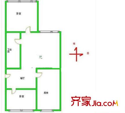 惠新北里户型图户型图 2室2厅1卫1厨