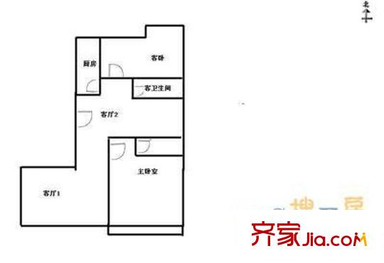 惠新北里户型图户型图 2室2厅1卫1厨