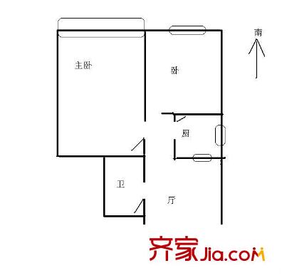 惠新北里户型图户型图 2室1厅1卫1厨