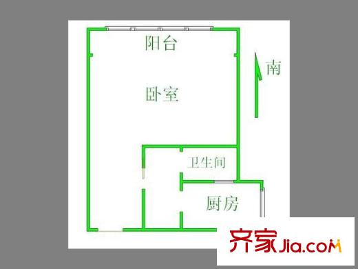 月华轩 1室 户型图