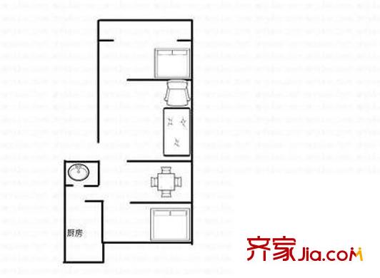 檀州家园户型图户型图 2室2厅1卫1厨