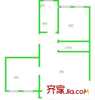 石园东苑户型图户型图 2室1厅1卫1厨