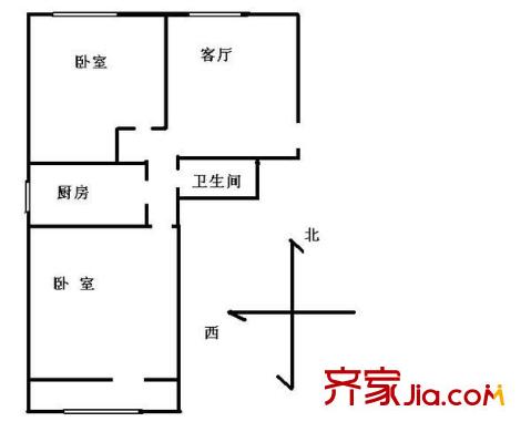 万寿路西街11号院户型图2室 户型图 2室1厅1卫1厨