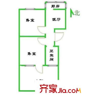 骚子营 2室 户型图