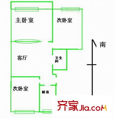 骚子营 3室 户型图