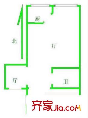 西单宿舍户型图户型图 1室2厅1卫1厨