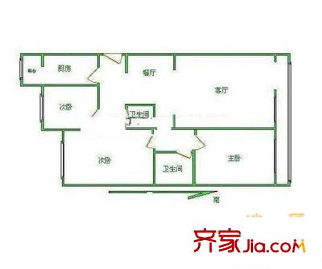 万寿路西街9号院 3室 户型图