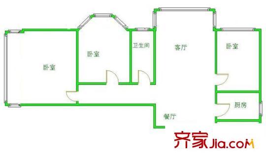 瑞莲家园 3室 户型图