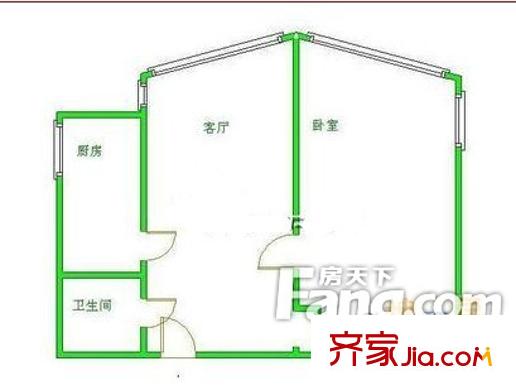 瑞莲家园户型图户型图 1室1厅1卫1厨