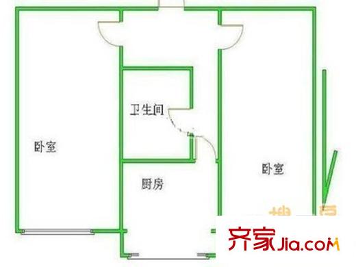 增光路21号院户型图户型图 2室1厅1卫1厨