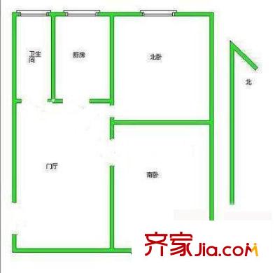 增光路21号院户型图户型图 2室1厅1卫1厨