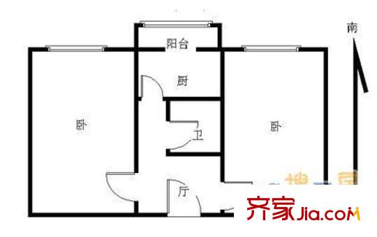 增光路21号院户型图户型图 2室1厅1卫1厨