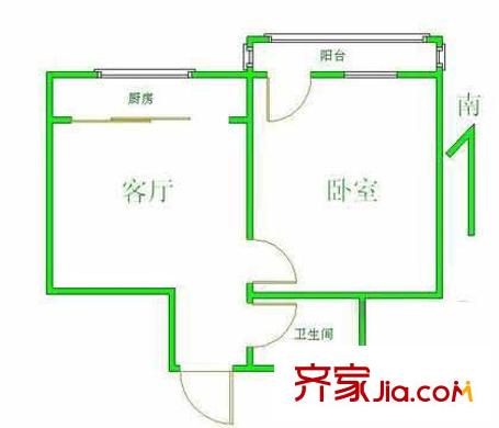 馬連道西里戶型圖戶型圖 1室1廳1衛(wèi)1廚