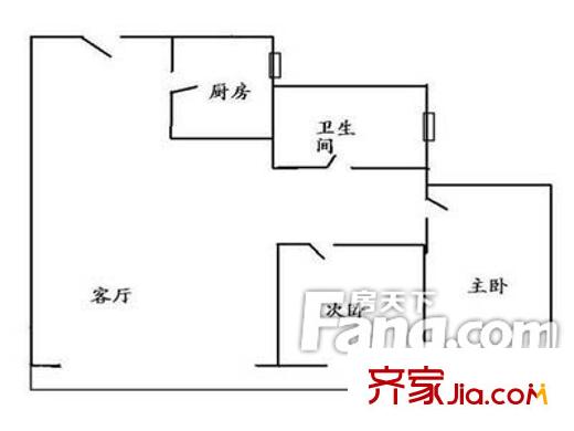 中关村南大街5号院户型图户型图 2室1厅1卫1厨