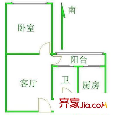 农光南路小区户型图户型图 1室1厅1卫1厨